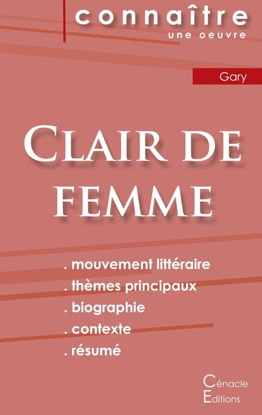 Produktbild: Fiche de lecture Clair de femme de Romain Gary