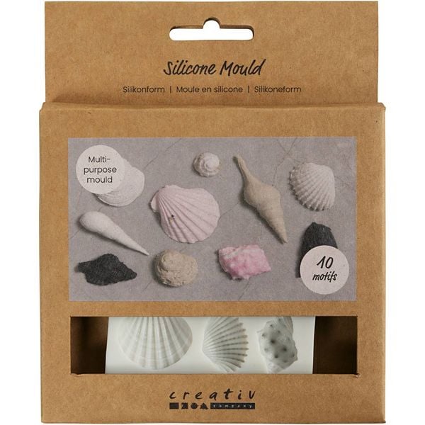 Produktbild: Creativ Company Silikonform, Schneckenmuscheln und Muscheln, H 1 cm, L 1-2,8 cm, 1 Stk