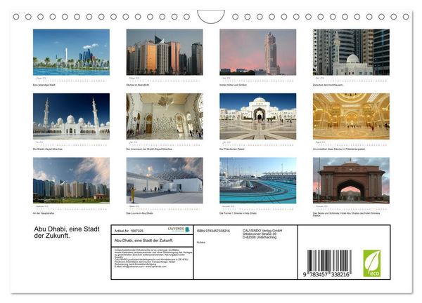 Produktbild: Abu Dhabi, eine Stadt der Zukunft. (Wandkalender 2026 DIN A4 quer), CALVENDO Monatskalender