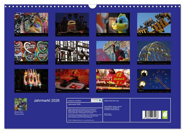 Produktbild: Jahrmarkt 2026 (Wandkalender 2026 DIN A3 quer), CALVENDO Monatskalender