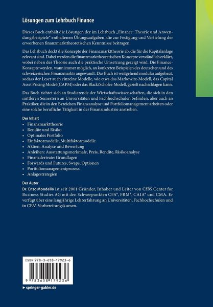 Produktbild: L&ouml;sungen zum Lehrbuch Finance