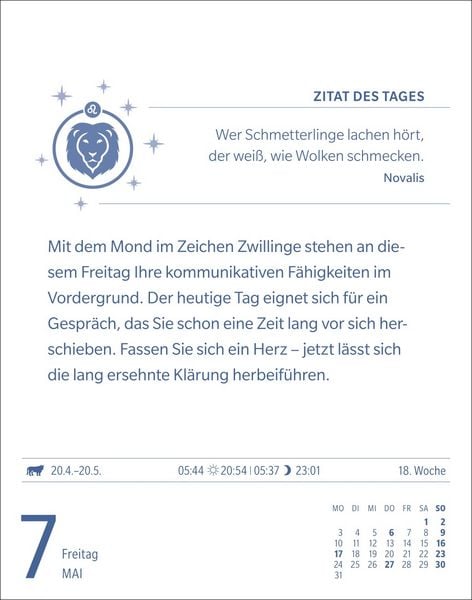 Produktbild: L&ouml;we Sternzeichenkalender 2027 - Tagesabrei&szlig;kalender - Ihr Horoskop f&uuml;r jeden Tag