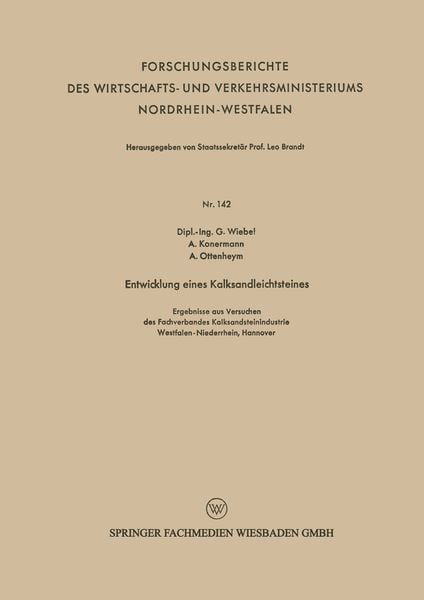 Produktbild: Entwicklung eines Kalksandleichtsteines