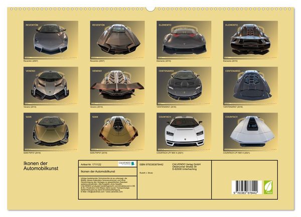 Produktbild: Ikonen der Automobilkunst (hochwertiger Premium Wandkalender 2025 DIN A2 quer), Kunstdruck in Hochglanz