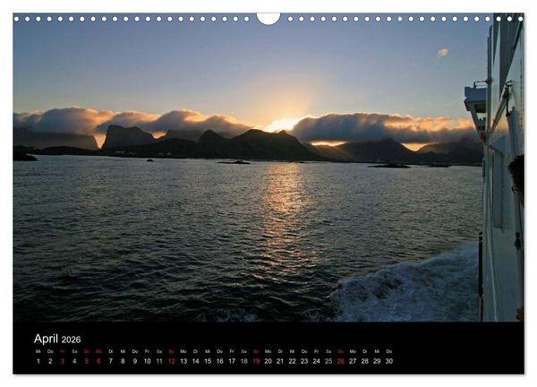 Produktbild: Hurtigruten - Entlang der norwegischen K&uuml;ste (Wandkalender 2026 DIN A3 quer), CALVENDO Monatskalender