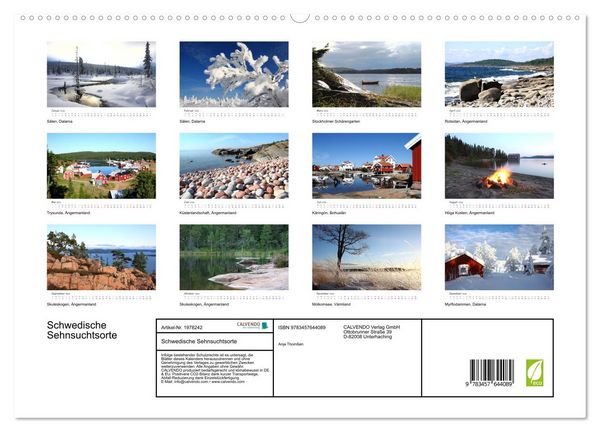 Produktbild: Schwedische Sehnsuchtsorte (Wandkalender 2026 DIN A2 quer), CALVENDO Monatskalender