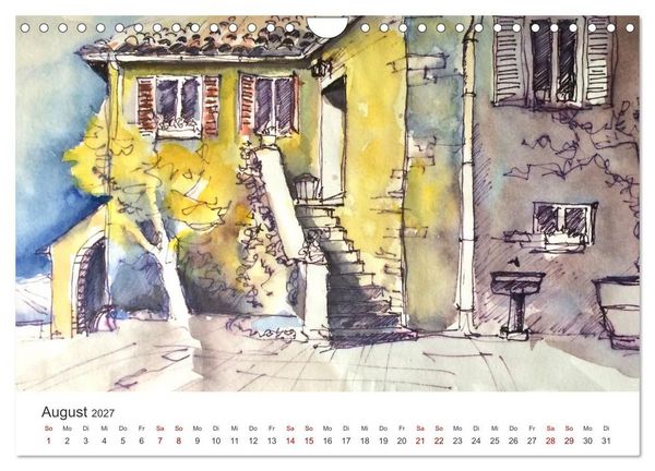 Produktbild: Italienische Reiseskizzen (Wandkalender 2027 DIN A4 quer), CALVENDO Monatskalender