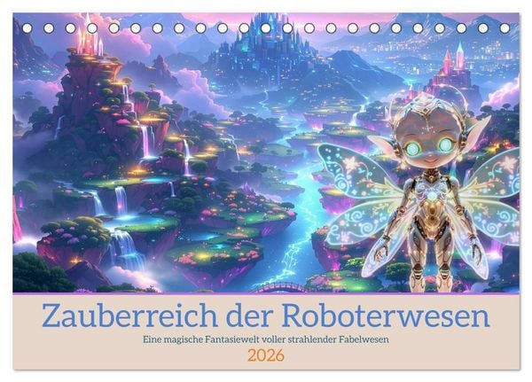 Produktbild: Zauberreich der Roboterwesen (Tischkalender 2026 DIN A5 quer), CALVENDO Monatskalender