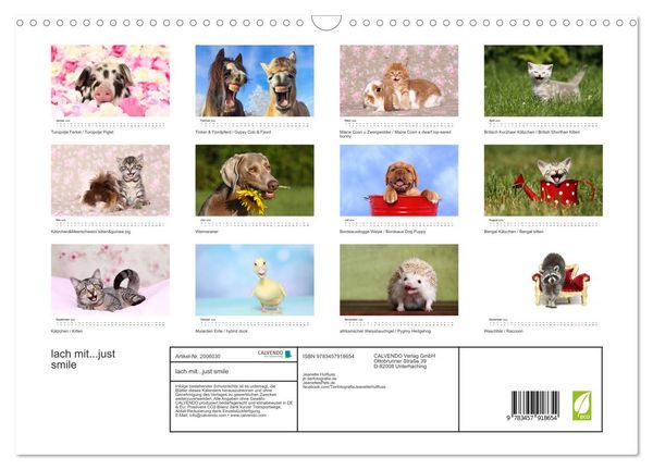 Produktbild: lach mit...just smile (Wandkalender 2026 DIN A3 quer), CALVENDO Monatskalender