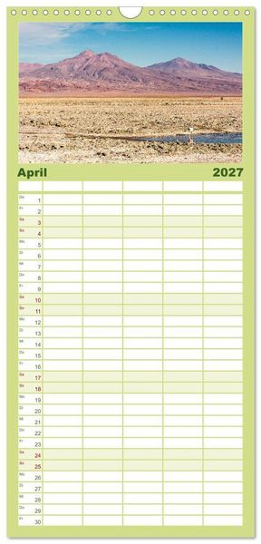Produktbild: Familienplaner 2027 - Chile - Facetten landschaftlicher Vielfalt mit 5 Spalten (Wandkalender, 21 x 45 cm) CALVENDO