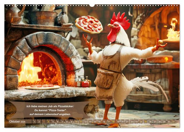 Produktbild: Tierisch lustige Pizzab&auml;cker (hochwertiger Premium Wandkalender 2026 DIN A2 quer), Kunstdruck in Hochglanz