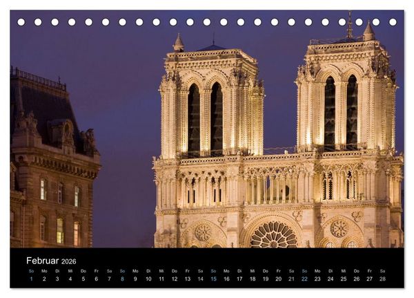 Produktbild: Paris bei Nacht 2026 (Tischkalender 2026 DIN A5 quer), CALVENDO Monatskalender