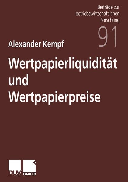 Produktbild: Wertpapierliquidit&auml;t und Wertpapierpreise