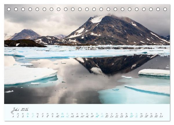 Produktbild: Faszination Eis - In den Fjorden Ostgr&ouml;nlands (Tischkalender 2026 DIN A5 quer), CALVENDO Monatskalender