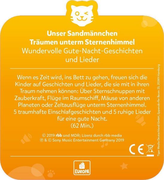 Produktbild: tigercard - Unser Sandm&auml;nnchen - Folge 17: Tr&auml;umen unterm Sternenhimmel