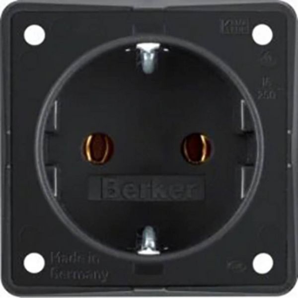 Produktbild: Berker Komplett Steckdose Integro Flow Schwarz 947782503 1St.