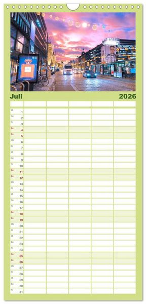 Produktbild: Familienplaner 2026 - Helsinki - Eine wundersch&ouml;ne Reise in die finnische Hauptstadt. mit 5 Spalten (Wandkalender, 21 x 45 cm) CALVENDO