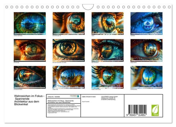 Produktbild: Wahrzeichen im Fokus - Spannende Architektur aus dem Blickwinkel (Wandkalender 2026 DIN A4 quer), CALVENDO Monatskalender