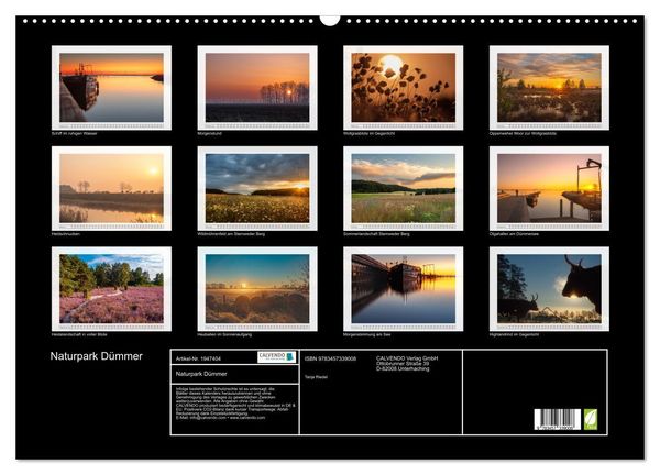 Produktbild: Naturpark D&uuml;mmer (Wandkalender 2026 DIN A2 quer), CALVENDO Monatskalender