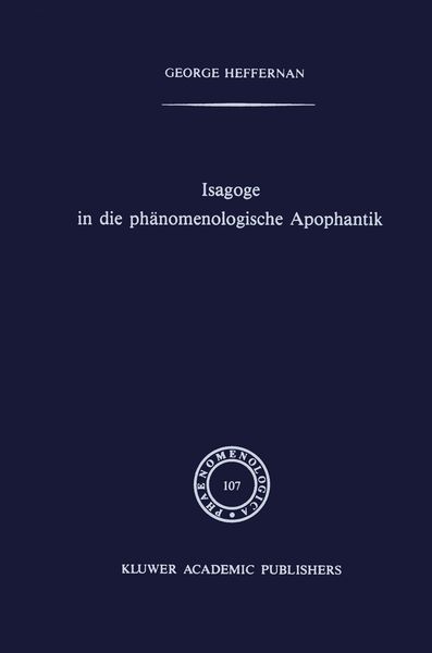 Produktbild: Isagoge in die ph&auml;nomenologische Apophantik