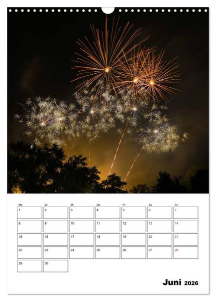 Produktbild: Feuerwerke Terminplaner (Wandkalender 2026 DIN A3 hoch), CALVENDO Monatskalender