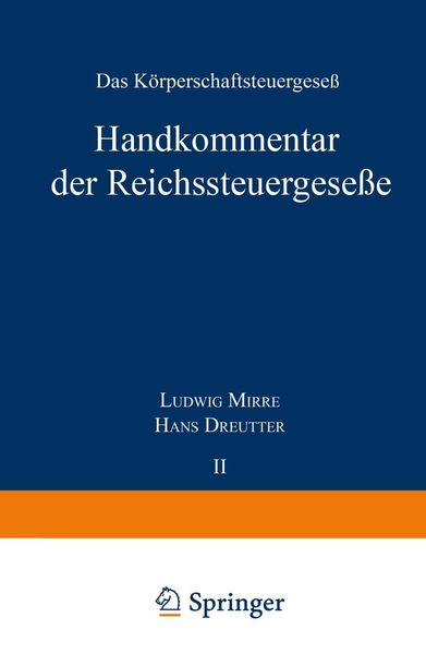 Produktbild: Handkommentar der Reichssteuergese&szlig;e