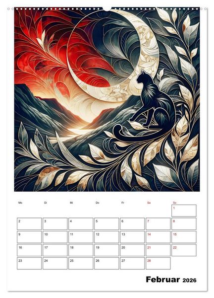Produktbild: Tierische Mondlichtmagie (Wandkalender 2026 DIN A2 hoch), CALVENDO Monatskalender