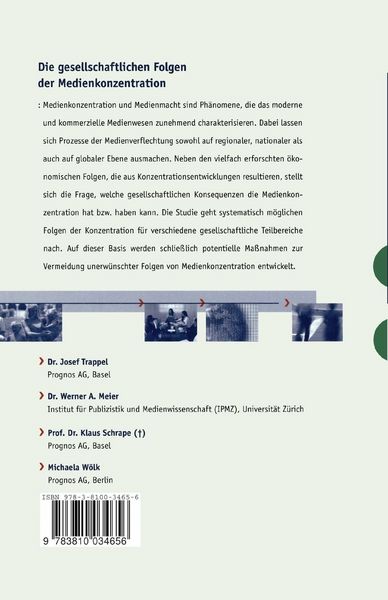 Produktbild: Die gesellschaftlichen Folgen der Medienkonzentration