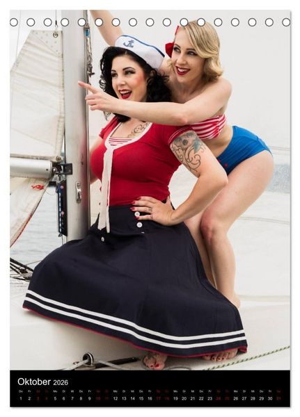 Produktbild: Schiff Ahoi - Swiss Sailor Babes (Tischkalender 2026 DIN A5 hoch), CALVENDO Monatskalender