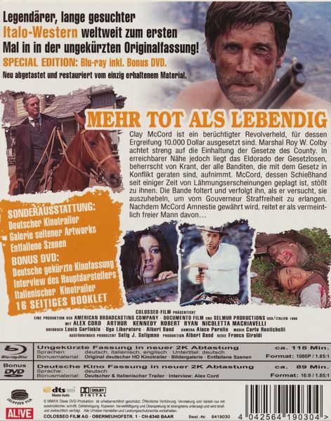 Produktbild: Mehr tot als lebendig (Un minuto per pregare, un istante per morire) (inkl. Bonus-DVD + Schuber)
