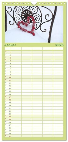 Produktbild: Familienplaner 2026 - Mein Jahr im Landhausgarten mit 5 Spalten (Wandkalender, 21 x 45 cm) CALVENDO