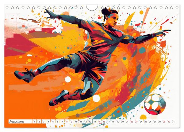 Produktbild: Magie des Fussballs - Illustrierte Emotionen auf dem Rasen (Wandkalender 2026 DIN A4 quer), CALVENDO Monatskalender