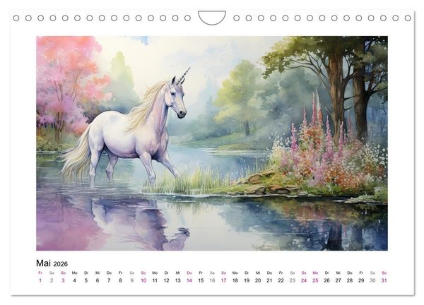 Produktbild: Geliebte Einh&ouml;rner (Wandkalender 2026 DIN A4 quer), CALVENDO Monatskalender