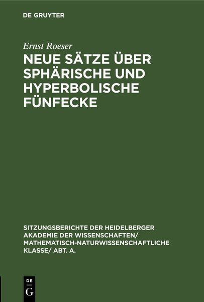 Produktbild: Neue S&auml;tze &uuml;ber sph&auml;rische und hyperbolische F&uuml;nfecke