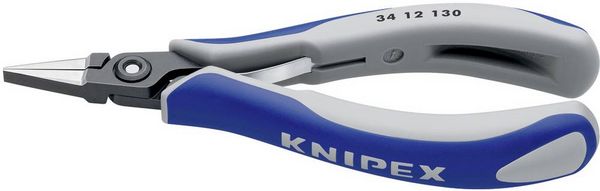 Produktbild: Knipex 34 12 130 Elektronik- u. Feinmechanik Flachzange Gerade Chrom-Vanadium Kugellagerstahl 135 mm