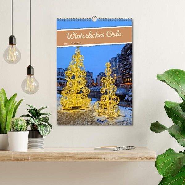 Produktbild: Winterliches Oslo - Terminplaner (Wandkalender 2026 DIN A3 hoch), CALVENDO Monatskalender