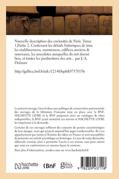 Produktbild: Nouvelle description des curiosit&eacute;s de Paris. Tome 1. Partie 2