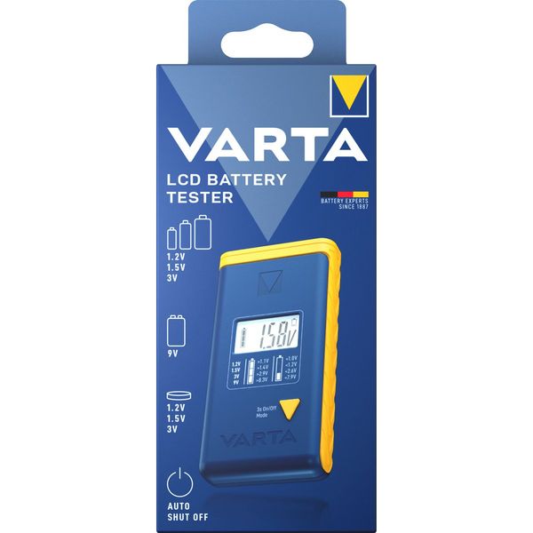 Varta Batterietester LCD Battery Test Messbereich (Batterietester) 1,2 V, 1,5 V, 3 V, 9 V Akku, Batterie 00893 101 111