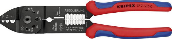 Produktbild: Knipex 97 21 215 C Crimpzange 1 St&uuml;ck Unisolierte Kabelschuhe, Unisolierte Kabelverbinder 0.5 bis 6 mm&sup2;
