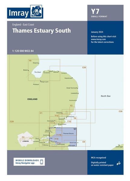 Produktbild: Y7 Thames Estuary South (Small Format), Imray Chart