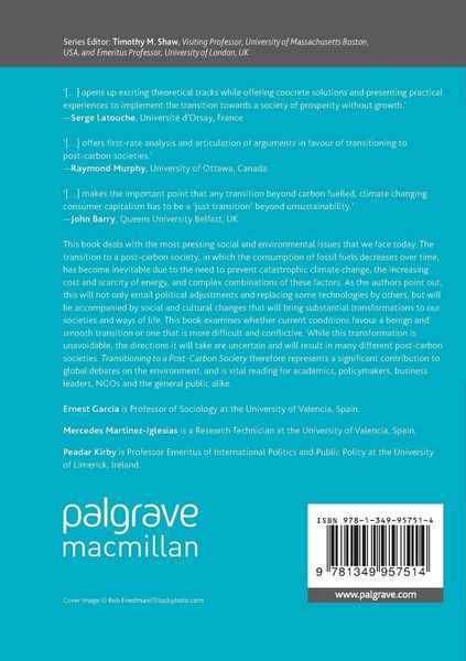 Produktbild: Transitioning to a Post-Carbon Society
