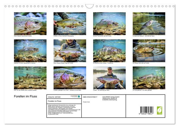 Produktbild: Forellen im Fluss (Wandkalender 2027 DIN A3 quer), CALVENDO Monatskalender