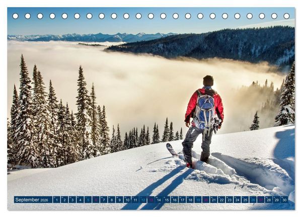 Produktbild: Skimountaineering - Erobere die Berge im Winter (Tischkalender 2026 DIN A5 quer), CALVENDO Monatskalender