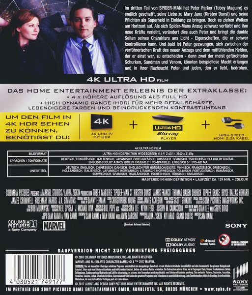 Produktbild: Spider-Man 3 (4K Ultra HD)