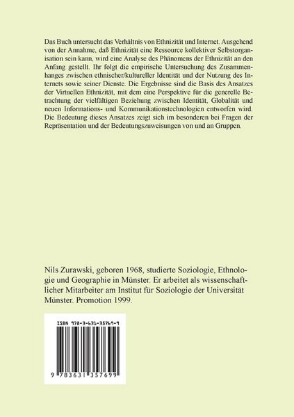 Produktbild: Virtuelle Ethnizit&auml;t