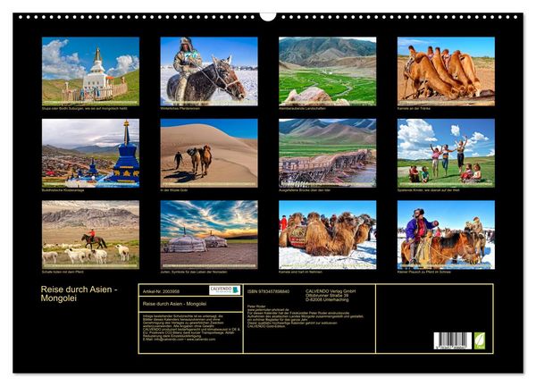 Produktbild: Reise durch Asien - Mongolei (Wandkalender 2026 DIN A2 quer), CALVENDO Monatskalender