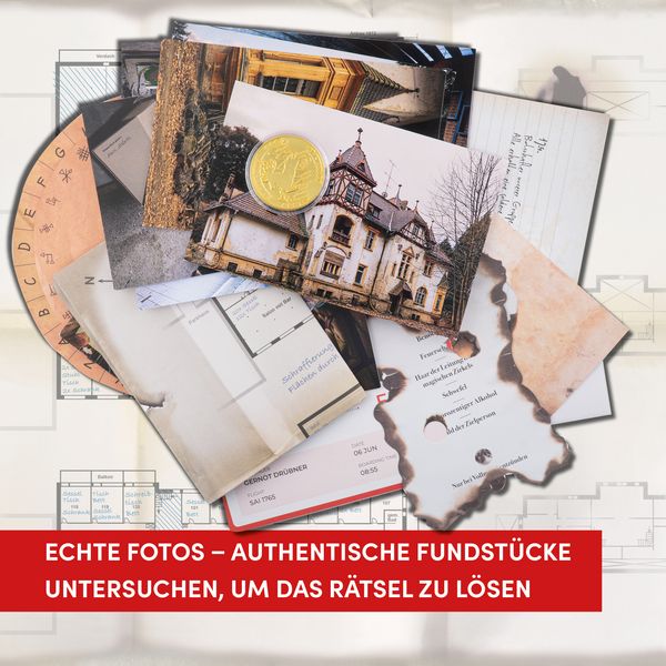 Produktbild: Lost Places R&auml;tselbox &ndash; Spuren in der Asche: Ein Krimi-R&auml;tsel f&uuml;r Zuhause. L&uuml;fte die R&auml;tsel des verlassenen Hotels
