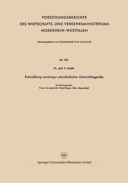 Produktbild: Entwicklung neuartiger physikalischer Unterrichtsger&auml;te