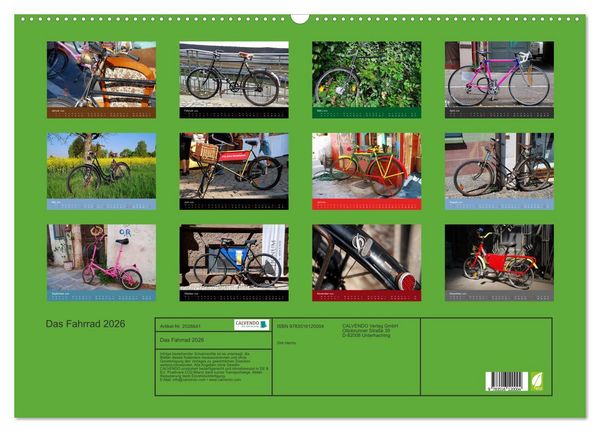 Produktbild: Das Fahrrad 2026 (Wandkalender 2026 DIN A2 quer), CALVENDO Monatskalender