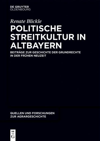 Produktbild: Politische Streitkultur in Altbayern